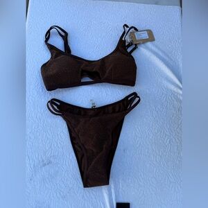 Berlook Elegant Dark Brown Bikini Set M B01